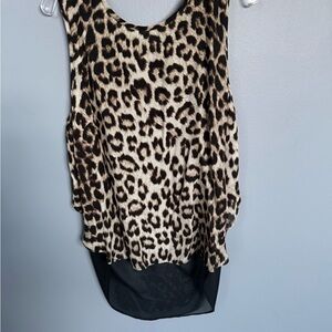 Rag & Bone Leopard Sleeveless Top S Silk Blend Animal Print Black NWT Made in US